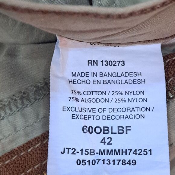 Wrangler Mens Tan Flat Front Chino Cargo Short Size 42 - Picture 15 of 16